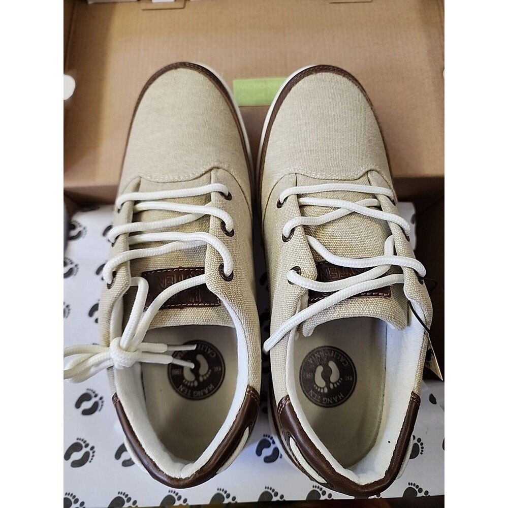 Hang Ten California Venice Lace Up Shoe  Mens 9 Tan/Brown Boat Loafer Casual NWT